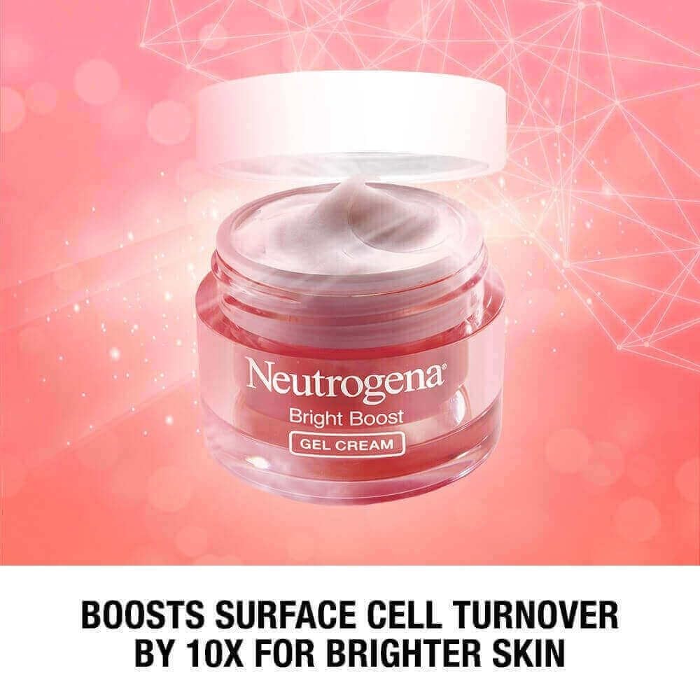 Neutrogena Bright Boost Brightening Gel Moisturizing Face Cream with Skin Resurfacing and Brightening Neoglucosamine for smooth skin, Facial Cream with AHA, PHA, and Mandelic Acids, 50ml