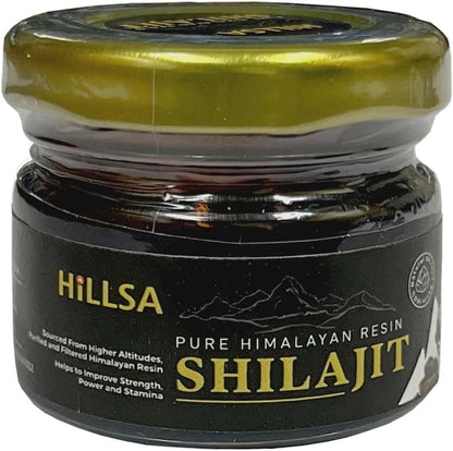 Hillsa Original 100% Natural Himalayan Pure Shilajit for Men & Women Tested with 85+ Trace Minerals & Rich Fulvic Acid 20gm