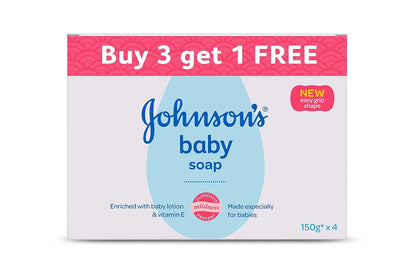 Johnson's Baby Soap For Bath Combo Offer Pack, 150g (Buy 3 Get 1 Free)