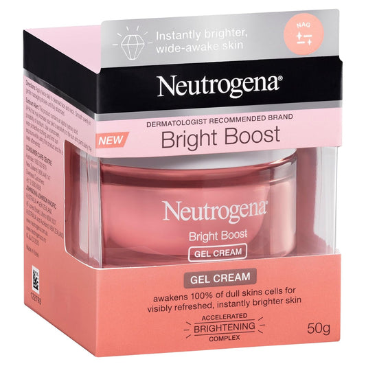 Neutrogena Bright Boost Brightening Gel Moisturizing Face Cream with Skin Resurfacing and Brightening Neoglucosamine for smooth skin, Facial Cream with AHA, PHA, and Mandelic Acids, 50ml