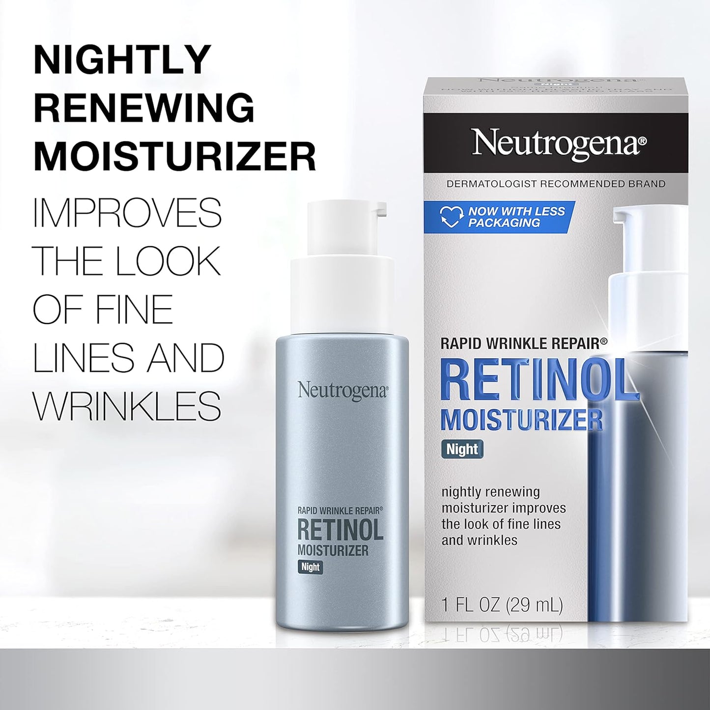 Neutrogena Rapid Wrinkle Repair Night Moisturizer For Face With Retinol, 29ml